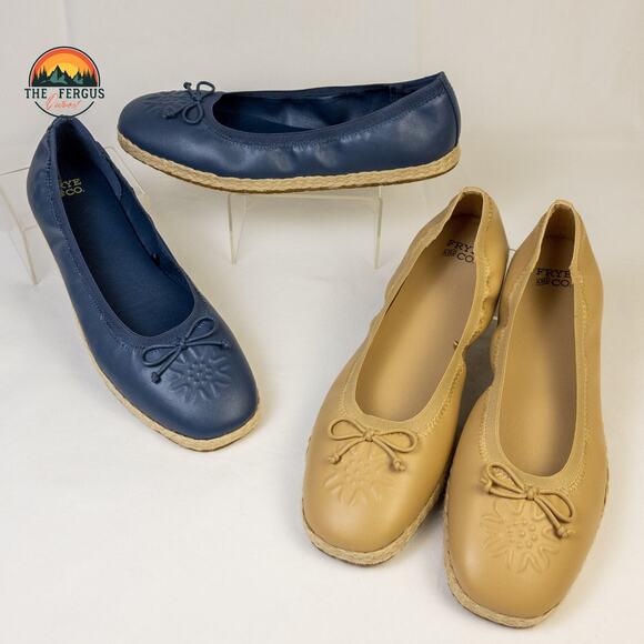 Frye Shoes - Frye and Co Willow Ballet Flat Set Of 2 Tan Navy Espadrilles Slip On Women Sz 10
